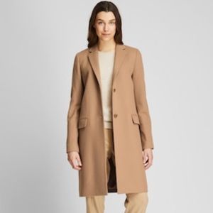 Uniqlo Cashmere Blend Chester Coat - Camel - small